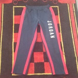 Jordan Sweatpants (Navy Blue And Red)